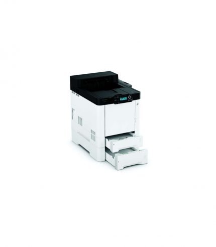Kolorowa drukarka laserowa Ricoh P C600 w warunkach biurowych.