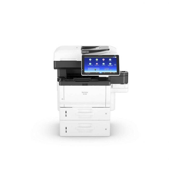 Ricoh IM 350FSE – widok z przodu, urządzenie wielofunkcyjne A4 z panelem dotykowym i rozbudowaną konfiguracją